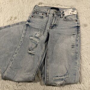 Aeropostale womens High Rise Flare 00S stretch acidwash distressed NWT
